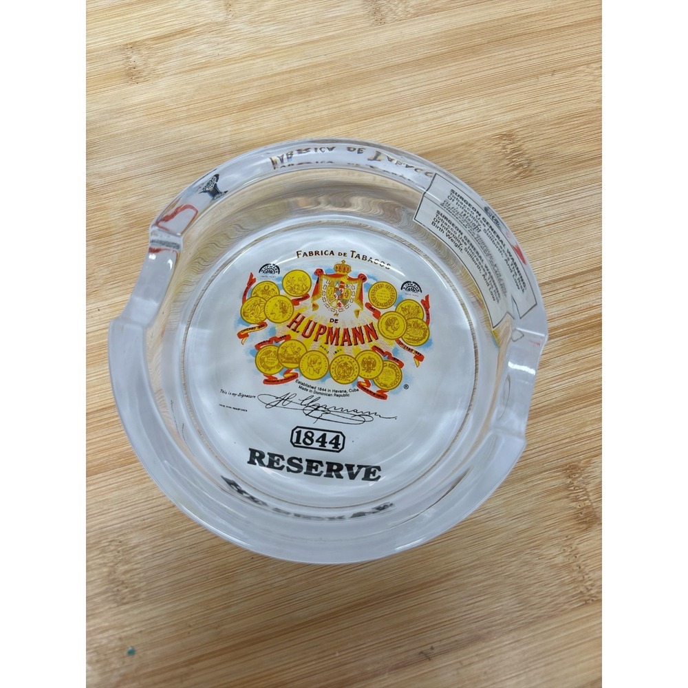 H. Upmann 1844 Reserve Glass Cigar Ashtray Tobacciana Collectible Display